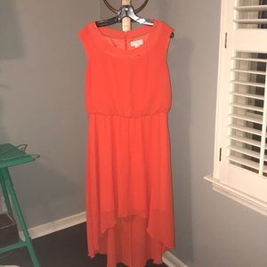 Orange high low dress